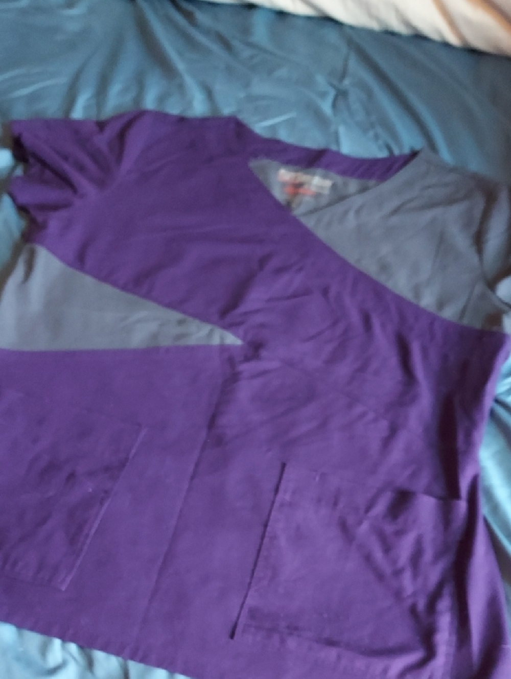 Purple and Gray Colorblock Top